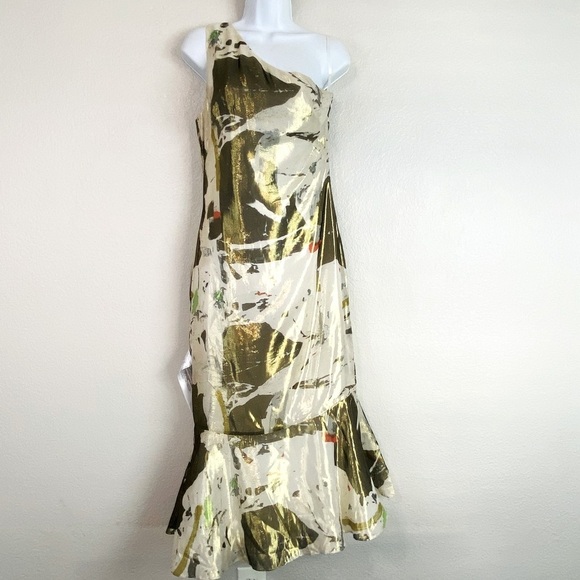 BCBGMaxAzria Aceline One Shoulder Dress Size 6 - Picture 2 of 11